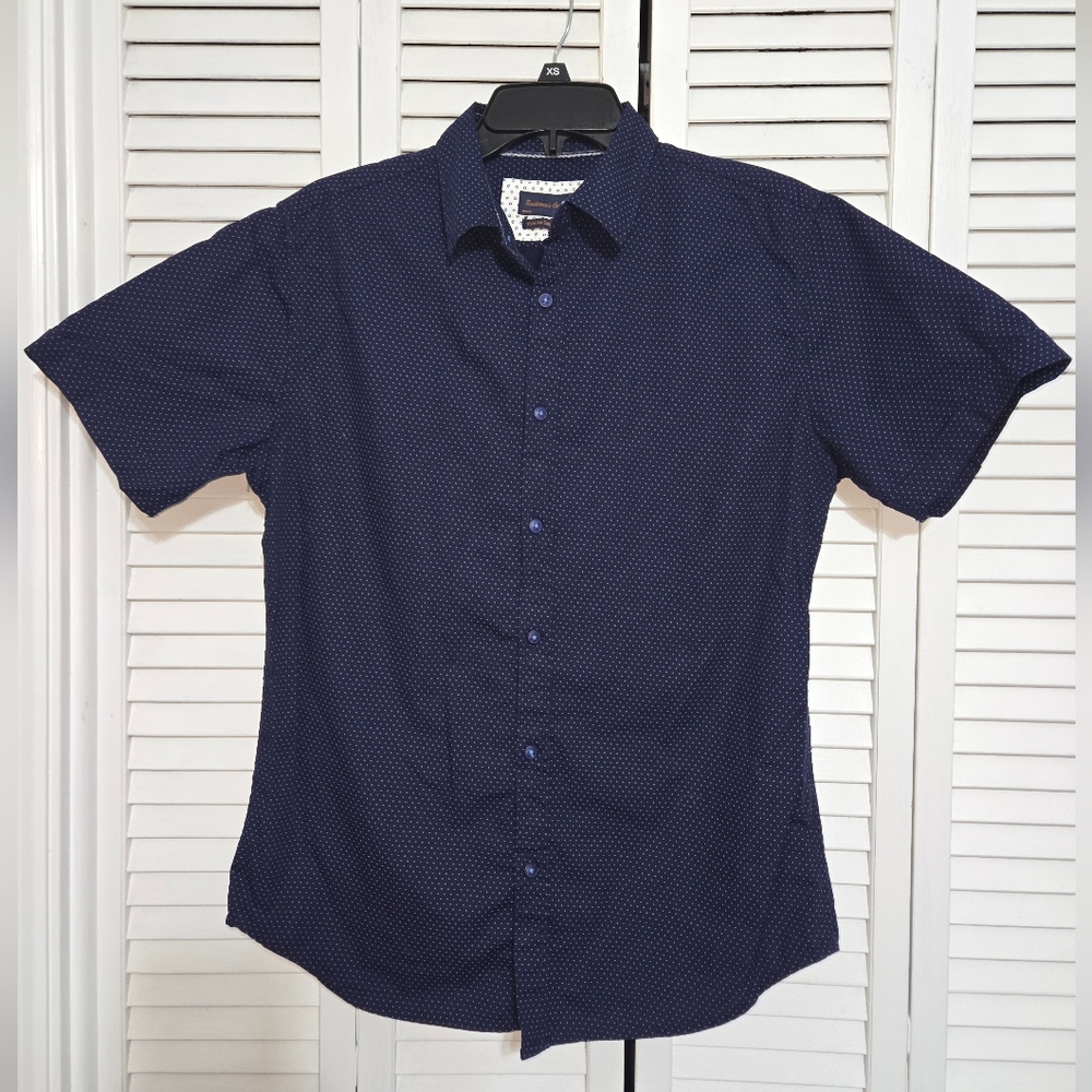 Gentlemen's Outfitters Men's M Navy Blue Short Sleeve Shirt